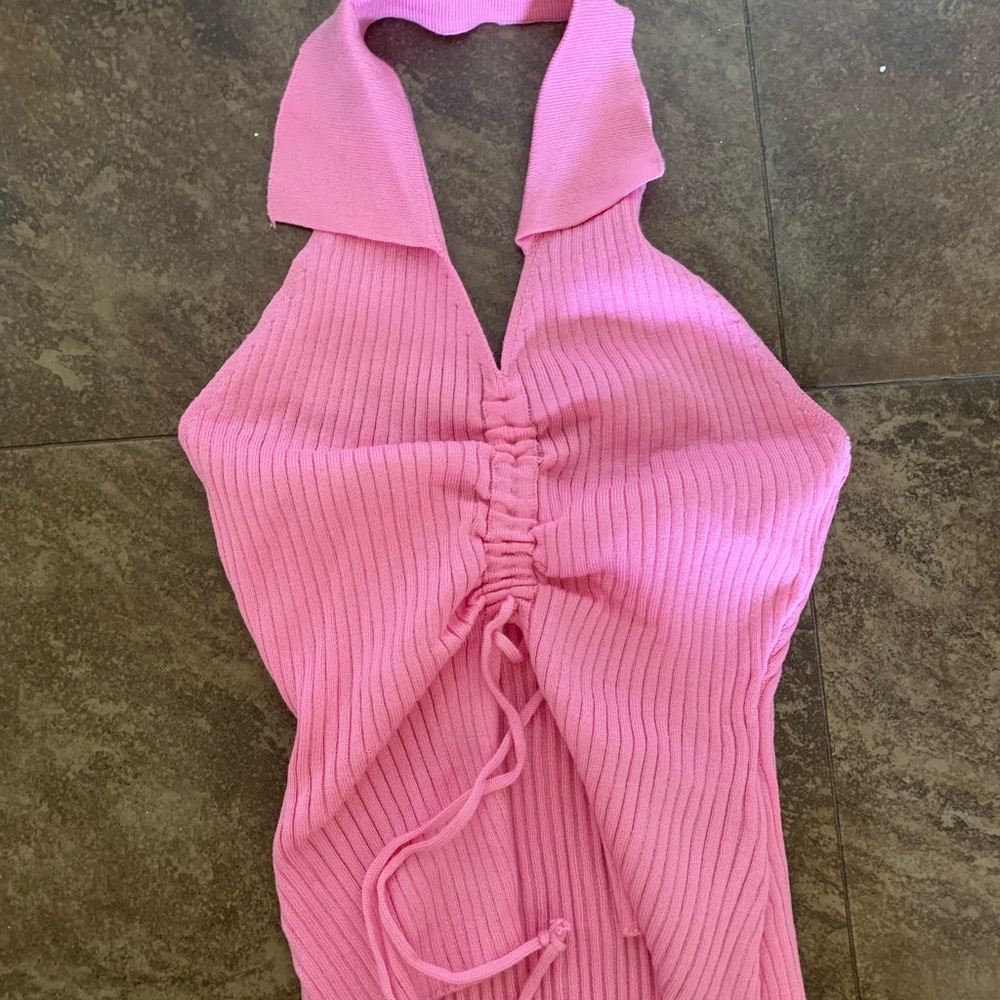 Pink Halter Neck Top